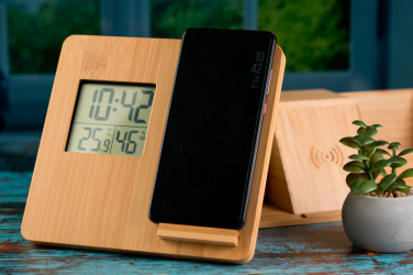 Logotrade promotional items photo of: Bamboo weather station GRANADA