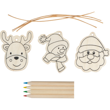 Logo trade promotional merchandise picture of: Christmas tree tag painting set DRESDEN