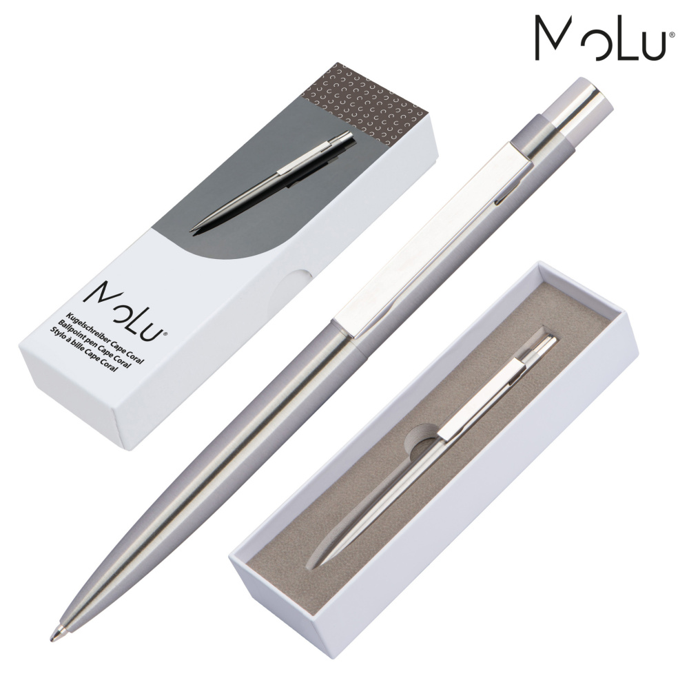 Logo trade promotional products image of: Stainless steel pen CAPE CORAL MoLu