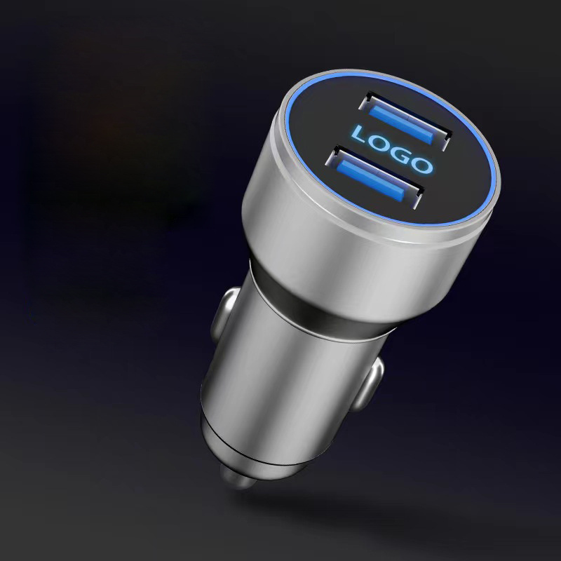 Logo trade promotional products picture of: Car charger with enlighted logo for engraving