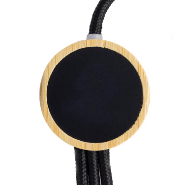 Logotrade corporate gift picture of: 3-in-1 cable with elighted logo in a wooden casing, LH-ZMU06