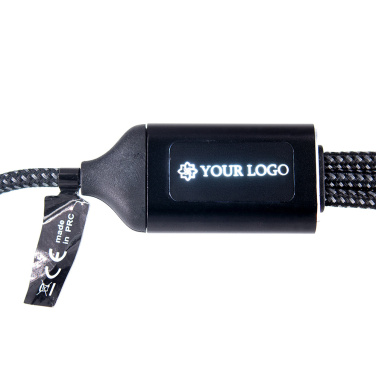 Logo trade corporate gifts image of: 3 in 1 cable with elighted logo Pierre Cardin