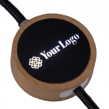 Logo trade corporate gifts picture of: 4in1 long wooden cable with elighted logo for engraving