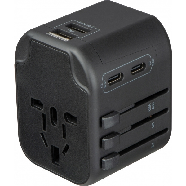 Logo trade promotional giveaways image of: Travel Adapter Maracena