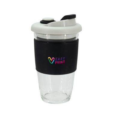 Logo trade promotional giveaway photo of: Glass coffee cup 424 ml