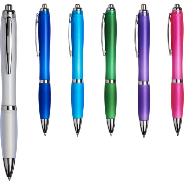 Logo trade promotional items image of: Curvy ballpoint pen with frosted barrel and grip