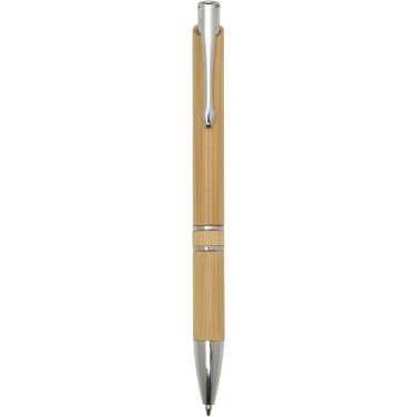 Logo trade business gift photo of: Wicker bamboo ballpoint pen