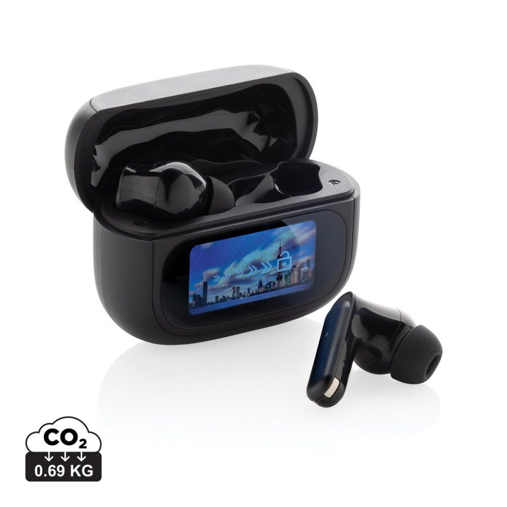 Logo trade promotional products image of: Airtune RCS recycled plastic ANC earbuds with touch screen