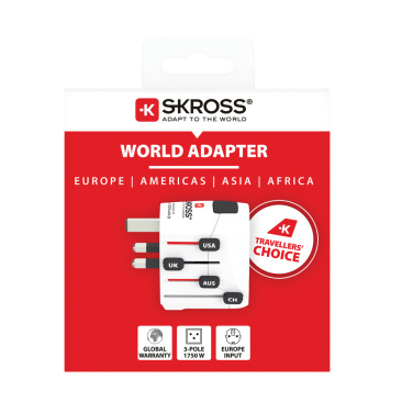 Logotrade promotional item image of: SKROSS Pro 3-Pole World Travel Adapter