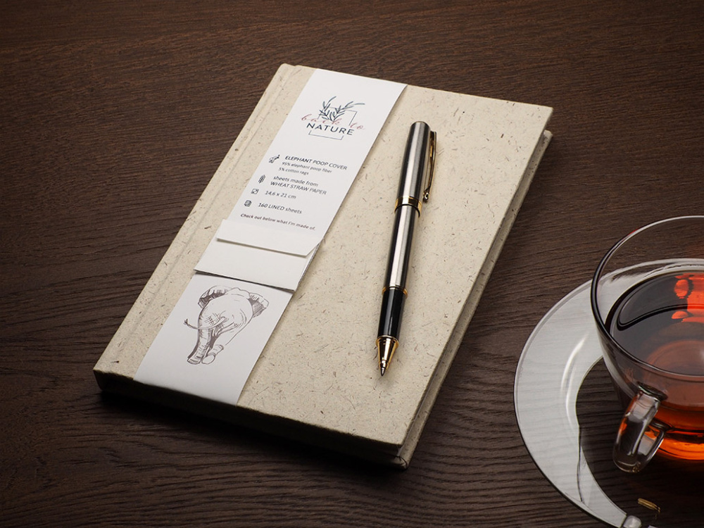 Logo trade promotional merchandise image of: Recycled Elephant Poo Notebook 209734400