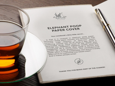 Logo trade promotional merchandise picture of: Recycled Elephant Poo Notebook 209734400