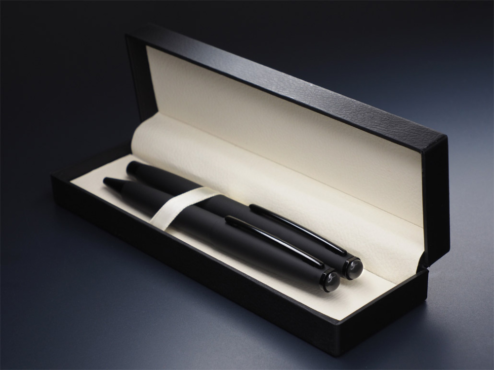 Logotrade promotional giveaway picture of: Obsidian stone Pen set 1290036