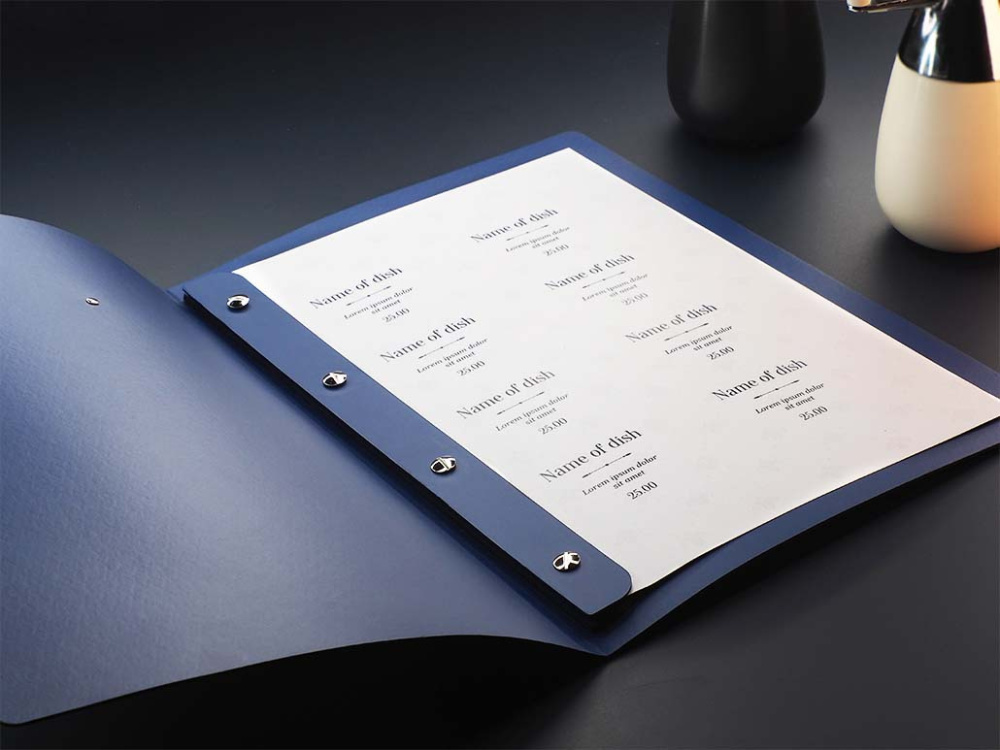 Logo trade business gift photo of: Menu cover 1619243