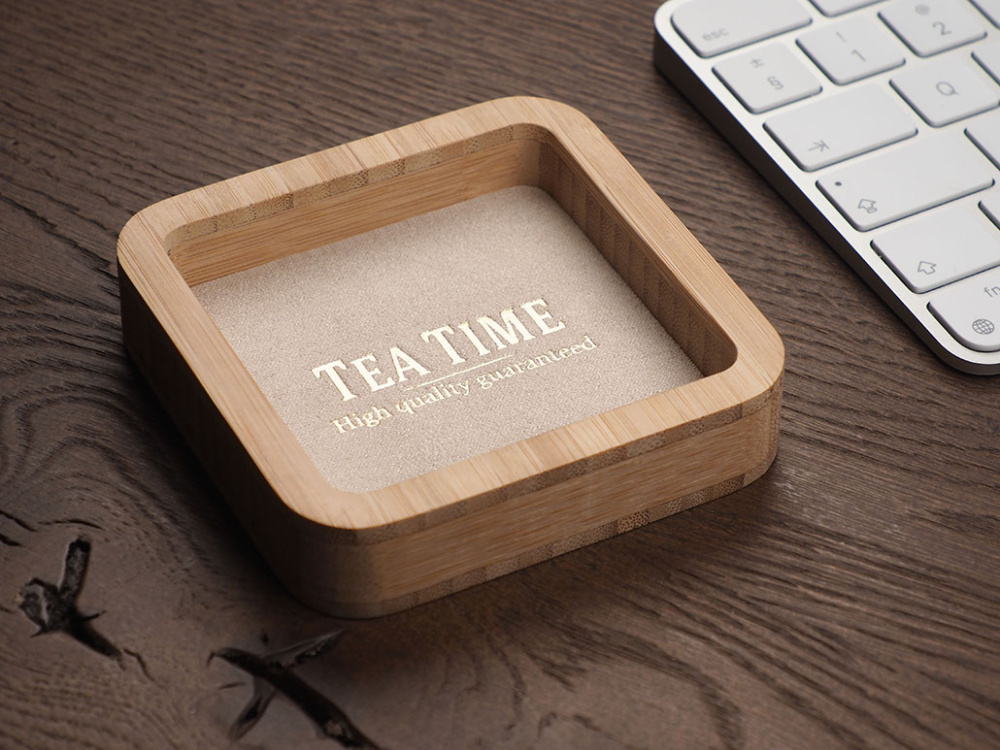 Logo trade corporate gifts image of: Wooden desk organiser 1849292