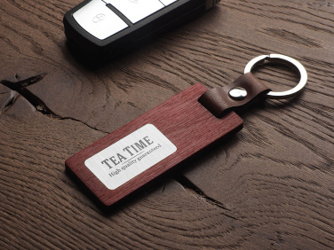 Logo trade promotional giveaways image of: Wooden keyring 1853121