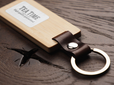 Logo trade business gifts image of: Wooden keyring 1853292