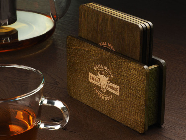 Logotrade corporate gift picture of: Wooden box with 4 coasters 1871121