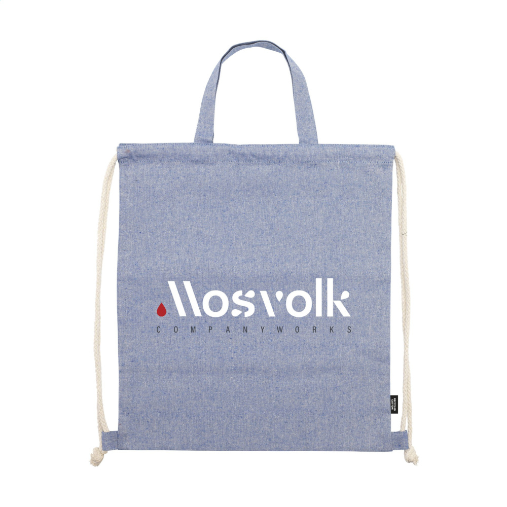 Logo trade promotional items picture of: GRS Recycled Cotton PromoBag Plus (180 g/m²) backpack