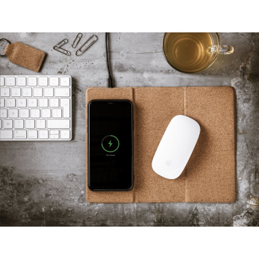 Logotrade advertising product picture of: Cork Wireless Charging Mousepad