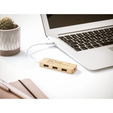 Logo trade corporate gift photo of: Bamboo USB Hub