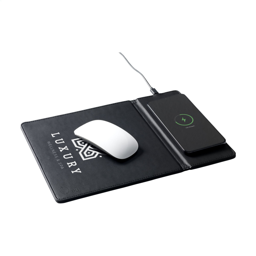 Logotrade promotional merchandise image of: RCS Recycled Wireless Charging Mousepad