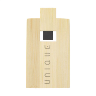 Logotrade corporate gift image of: CreditCard USB Bamboo 64 GB