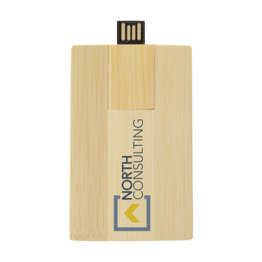 Logotrade promotional item image of: CreditCard USB Bamboo 64 GB