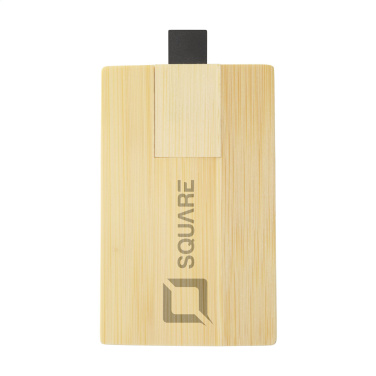 Logo trade promotional gifts image of: CreditCard USB Bamboo 64 GB