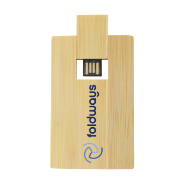 Logotrade promotional items photo of: CreditCard USB Bamboo 64 GB