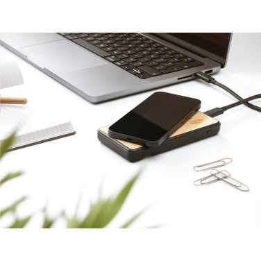 Logotrade advertising product picture of: Boru Bamboo RCS Recycled ABS Powerbank Wireless Charger