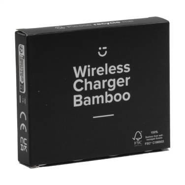 Logo trade business gifts image of: Bamboo Wireless Charger 15W