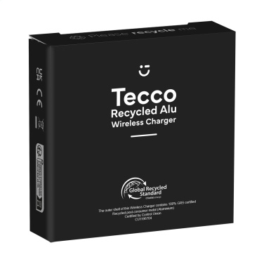 Logo trade promotional items image of: Tecco GRS Recycled Alu 15W Wireless Charger