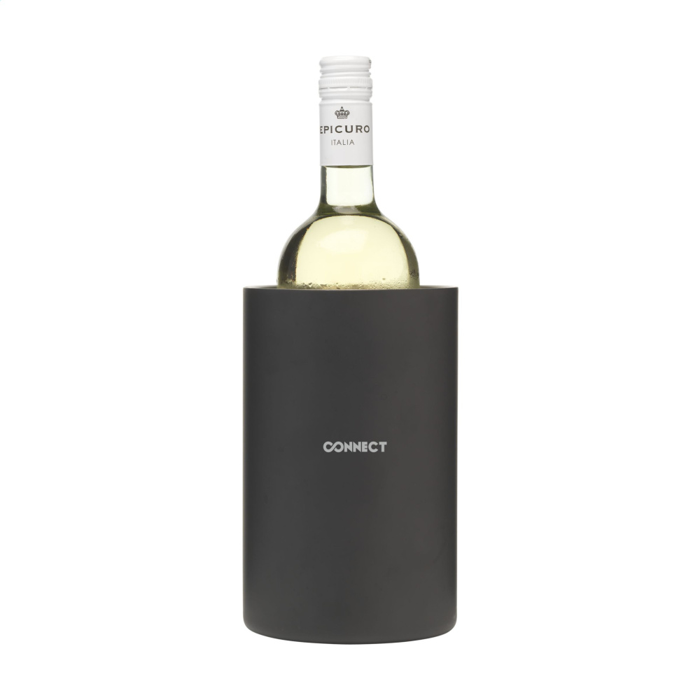 Logo trade promotional gifts image of: CoolSteel Black wine cooler