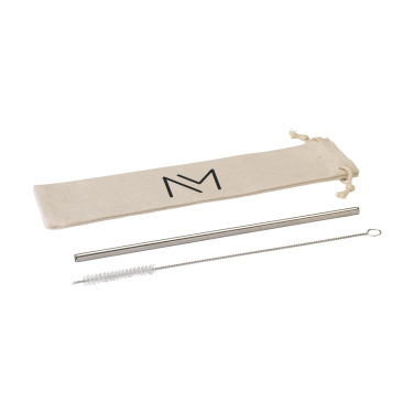 Logotrade promotional merchandise picture of: Reusable 1 piece ECO Straw Set stainless-steel straw