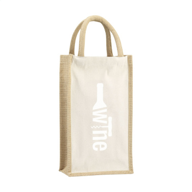 Logotrade business gift image of: Jute Canvas Double Wine Bag