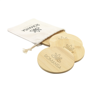 Logo trade promotional gifts picture of: Bamboo Coaster Set