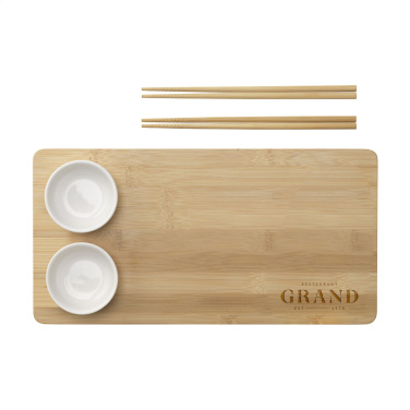 Logotrade promotional merchandise image of: Temaki Bamboo Sushi Tray gift set