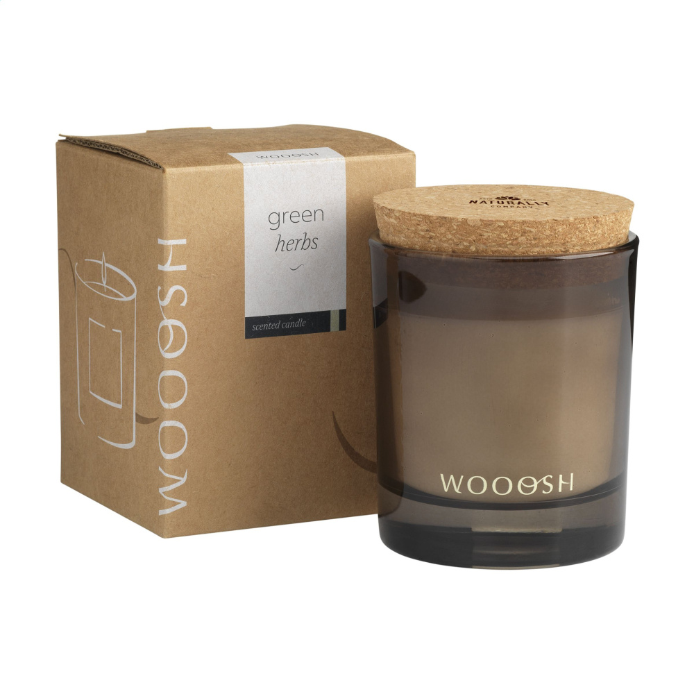 Logo trade promotional merchandise photo of: Wooosh Scented Candle Green Herbs