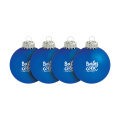 Christmas Bauble Ø 6 cm - set of 4 - Made in Europe, blue