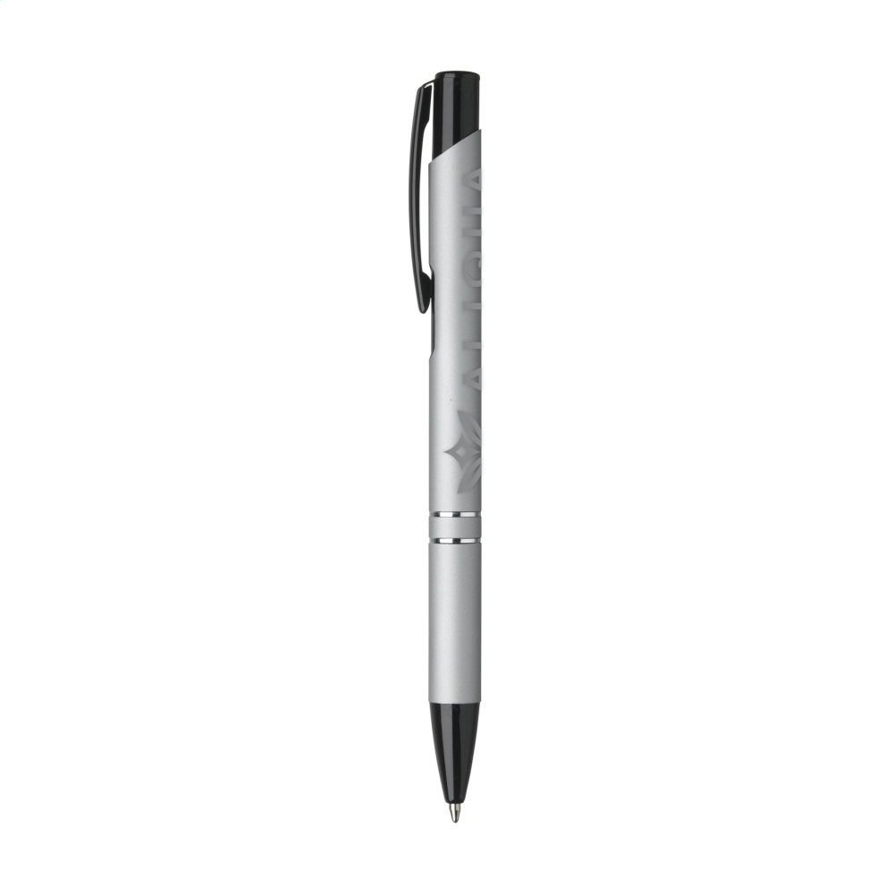 Logo trade promotional giveaways image of: Ebony Rubberised pen