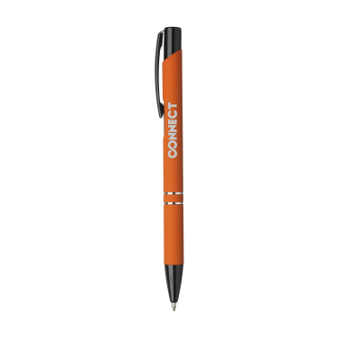 Logo trade promotional giveaways picture of: Ebony Rubberised pen