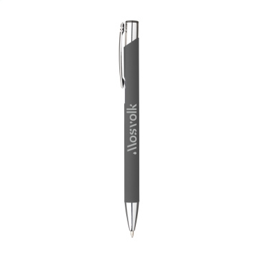 Logo trade promotional giveaway photo of: Ebony Soft Touch pen