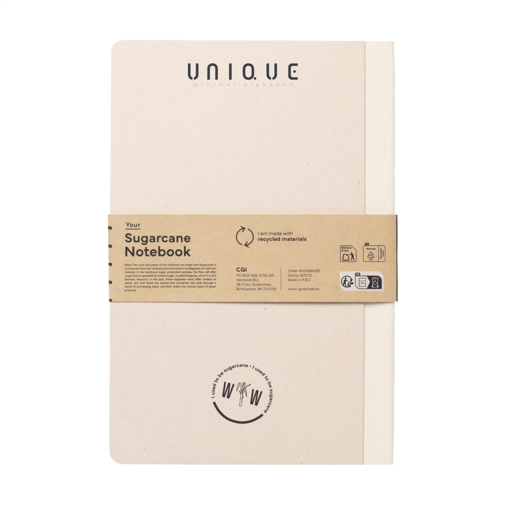 Logotrade promotional giveaways photo of: Sugarcane Paper Notebook A5