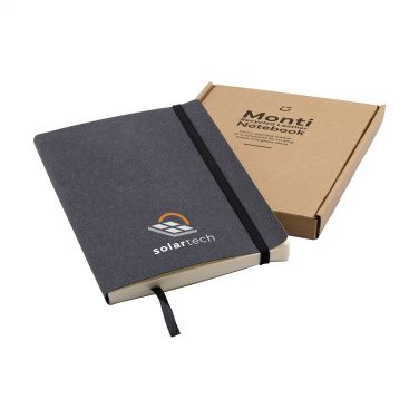 Logotrade promotional product picture of: Monti Recycled Leather - Paper Notebook A5