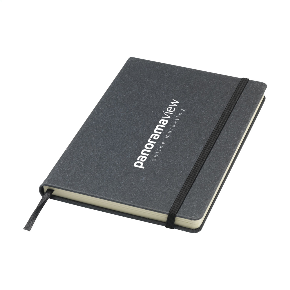 Logo trade promotional products image of: Montana Recycled Leather Paper Notebook A5