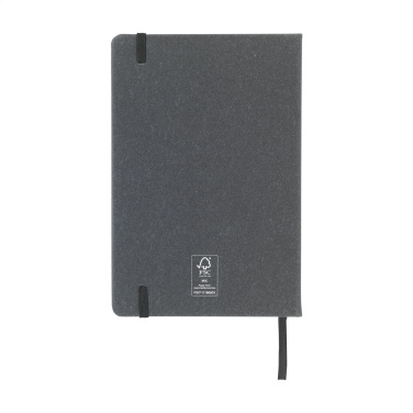 Logo trade promotional merchandise image of: Montana Recycled Leather Paper Notebook A5