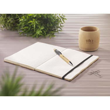 Logo trade promotional giveaways image of: Bamboo Journal Naked Spine Paper Notebook A5