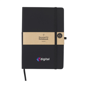 Logo trade promotional merchandise image of: Recycled GRS PU Paper Notebook A5