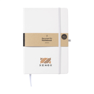 Logo trade promotional merchandise image of: Recycled GRS PU Paper Notebook A5