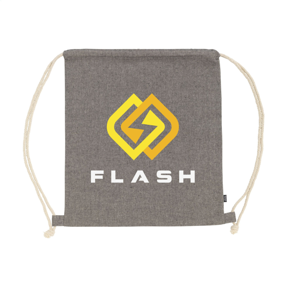 Logo trade promotional giveaways image of: GRS Recycled Cotton PromoBag (180 g/m²) backpack